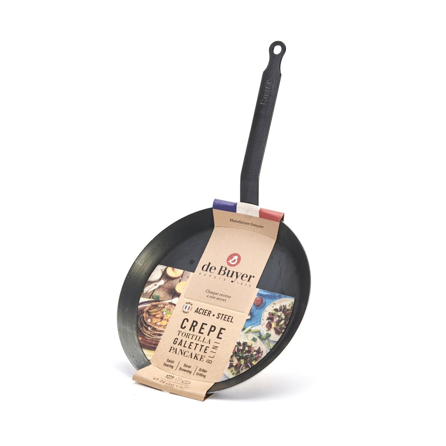 De Buyer Choc – Padella Per Crêpes Antiaderente Diametro 22 Cm – Fondo Basso Professionale – Prodotta In Francia