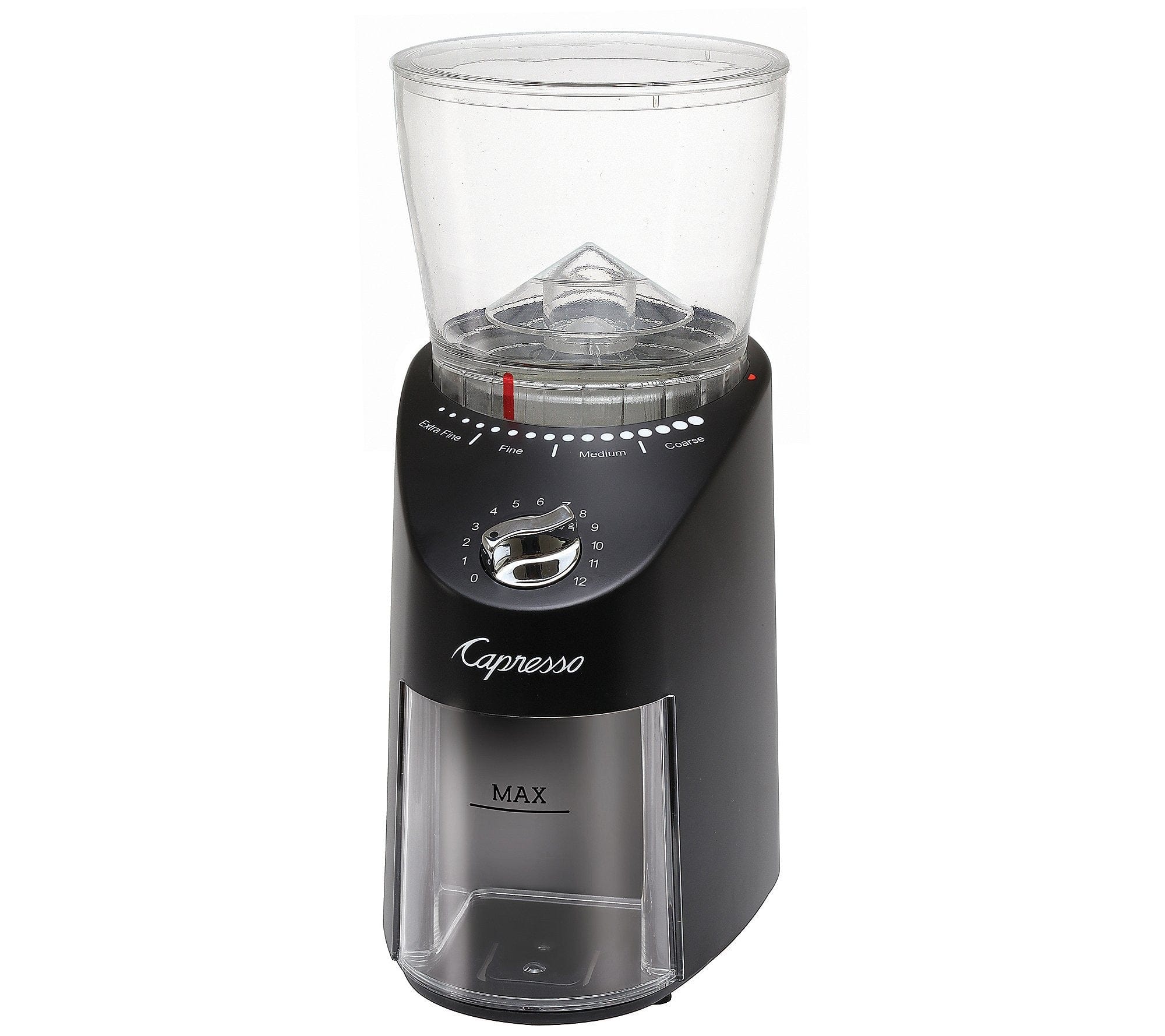 capresso 10-cup coffee maker with burr grinder Capresso Infinity Plus Conical Burr Black Coffee Grinder