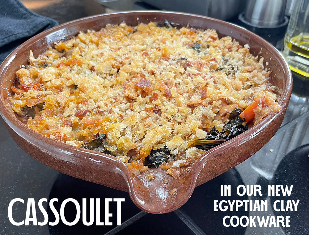 Toulouse-Style Cassoulet in our new Egyptian Clay Cookware!