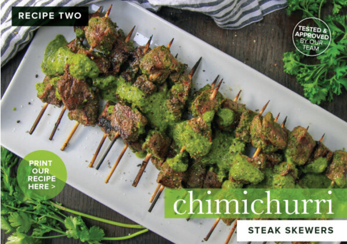 Chimichurri Steak Skewers