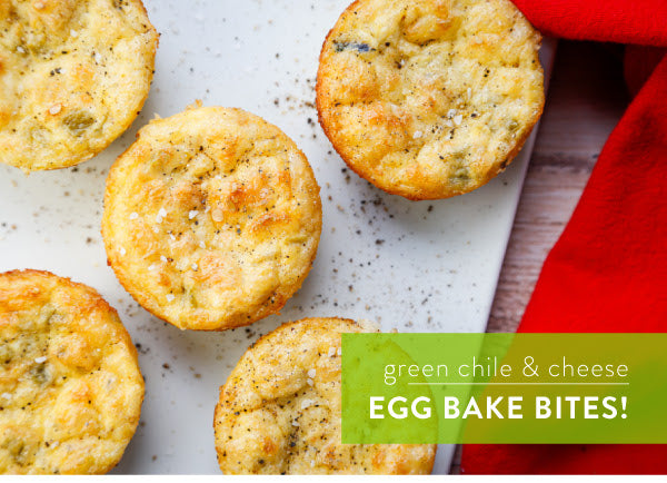 Easy Holiday Mornings Ahead with Our Green Chile & Cheese Egg Bake Bites!
