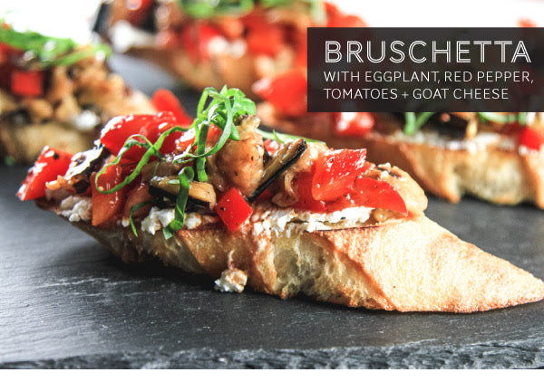 YUM! Bruschetta with Grilled Veggies and Goat Cheese