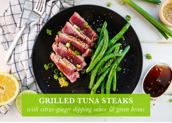 Grilled Tuna Steak with Citrus-Ginger Dipping Sauce!