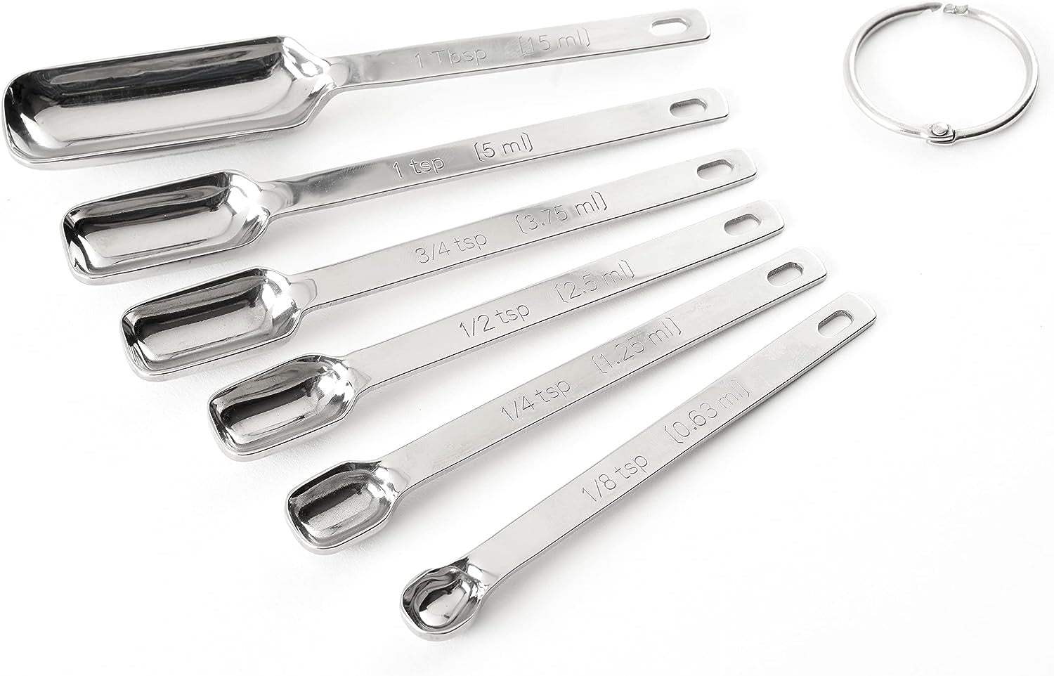 Set of 5 Stainless Steel Measuring Spoons