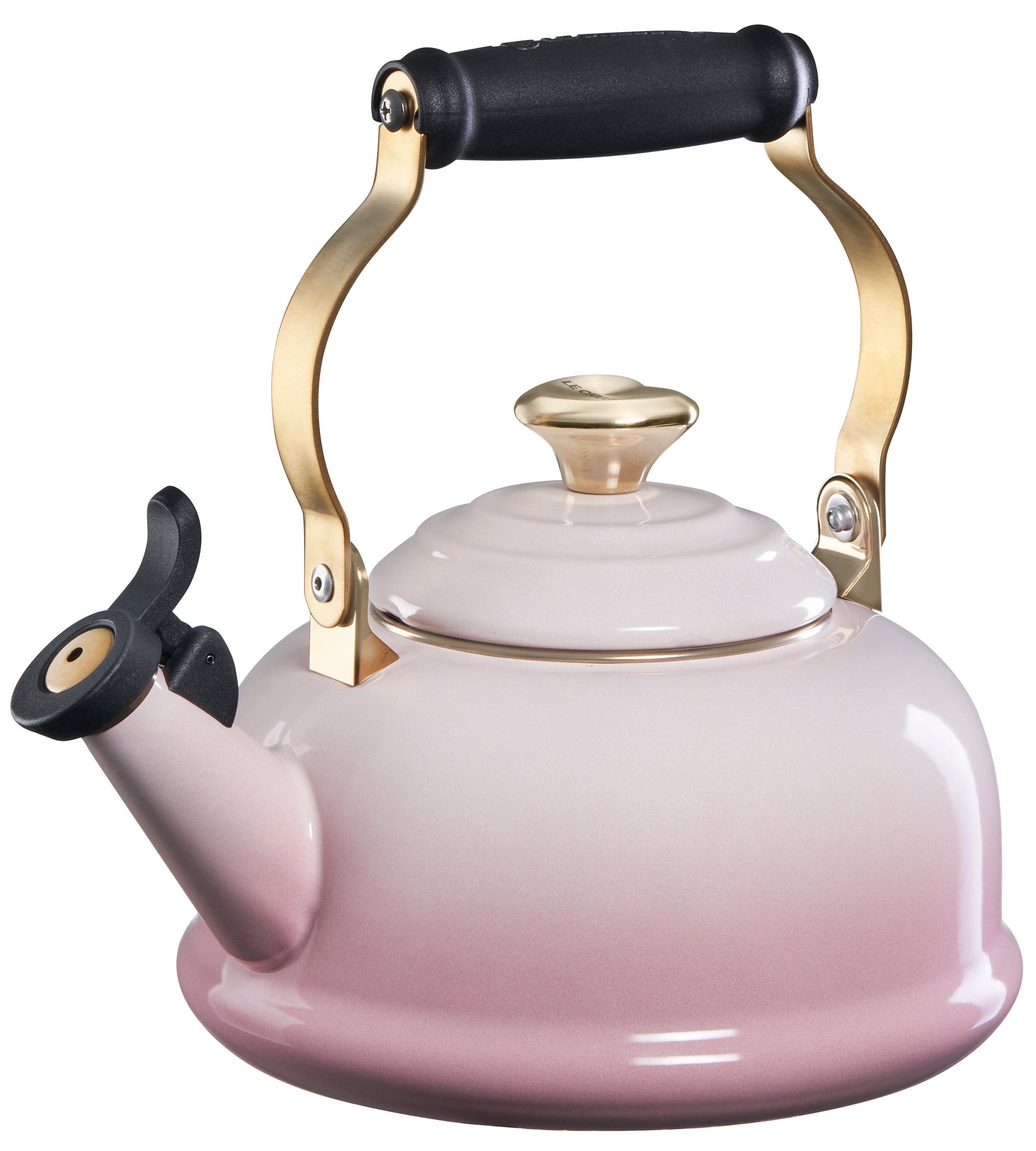 Le Creuset Whistling Kettle - Shell Pink with Gold Heart Knob
