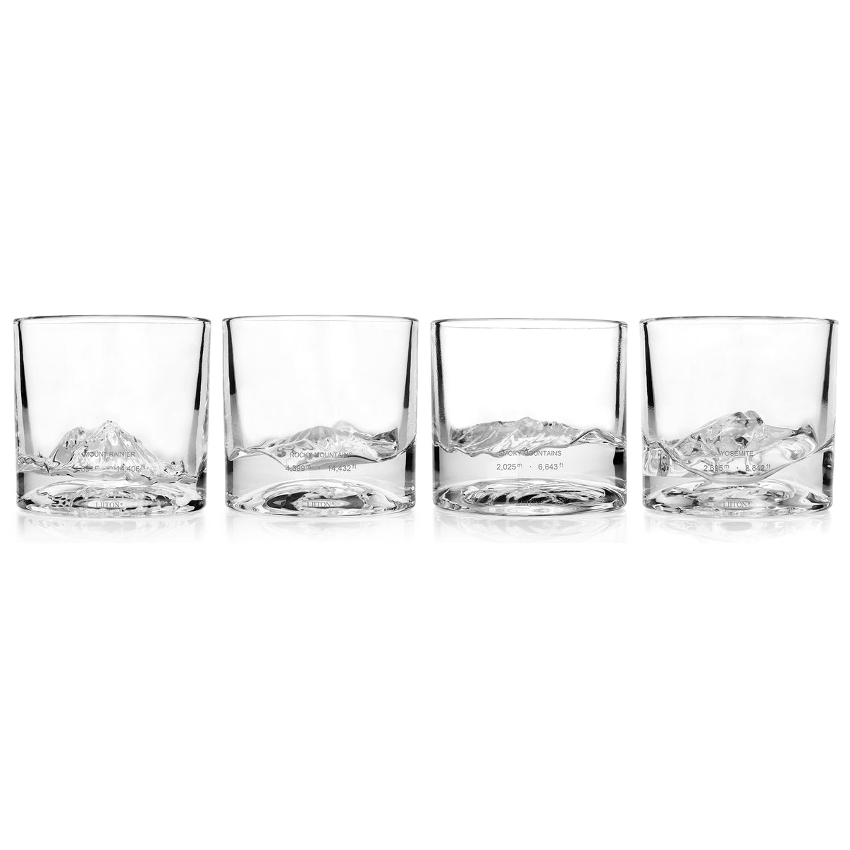 Liiton The American Peaks Whisky Glasses - Set of 4
