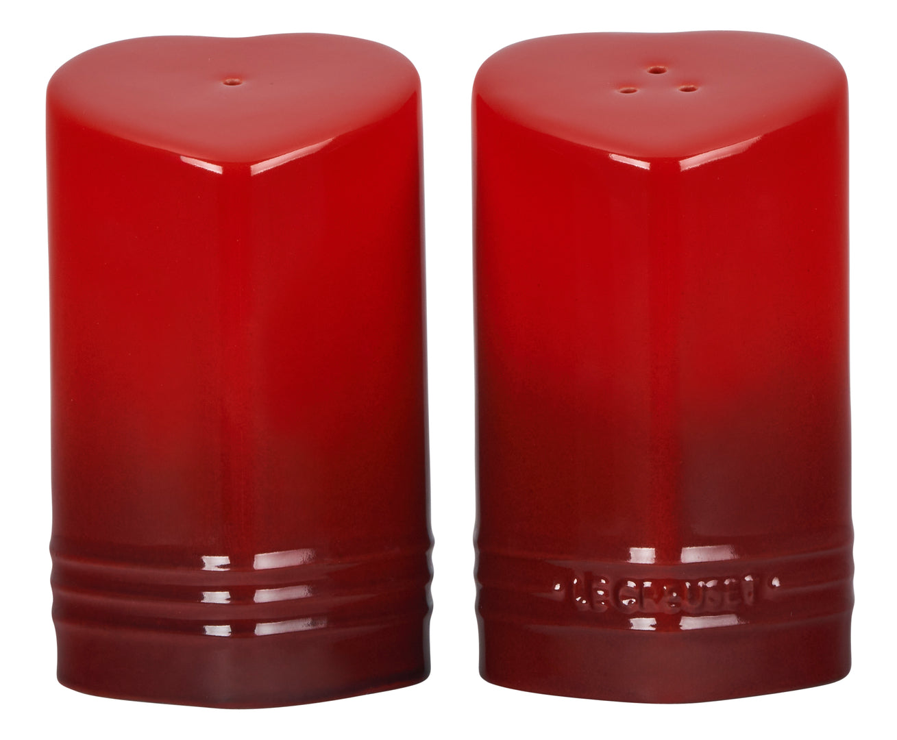 Le Creuset Figural Heart Salt & Pepper Shaker Set of 2 - Cerise
