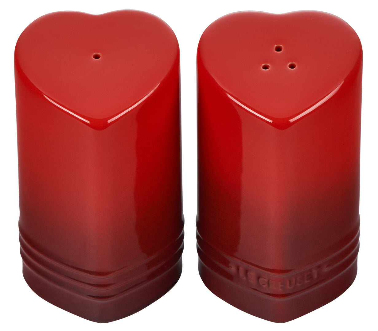 Le Creuset Figural Heart Salt & Pepper Shaker Set of 2 - Cerise