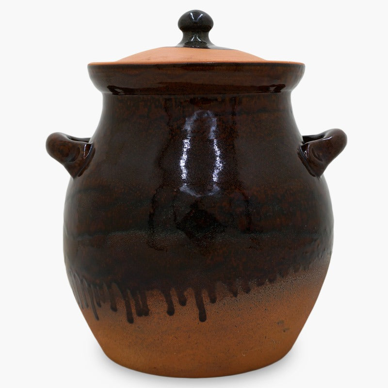 Egyptian Covered Clay Bean Pot, 6.5 Qt.