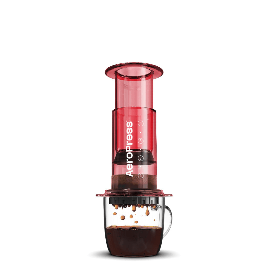 Coffee & Tea AeroPress Brew Technology - Clear Coffee Press - Red