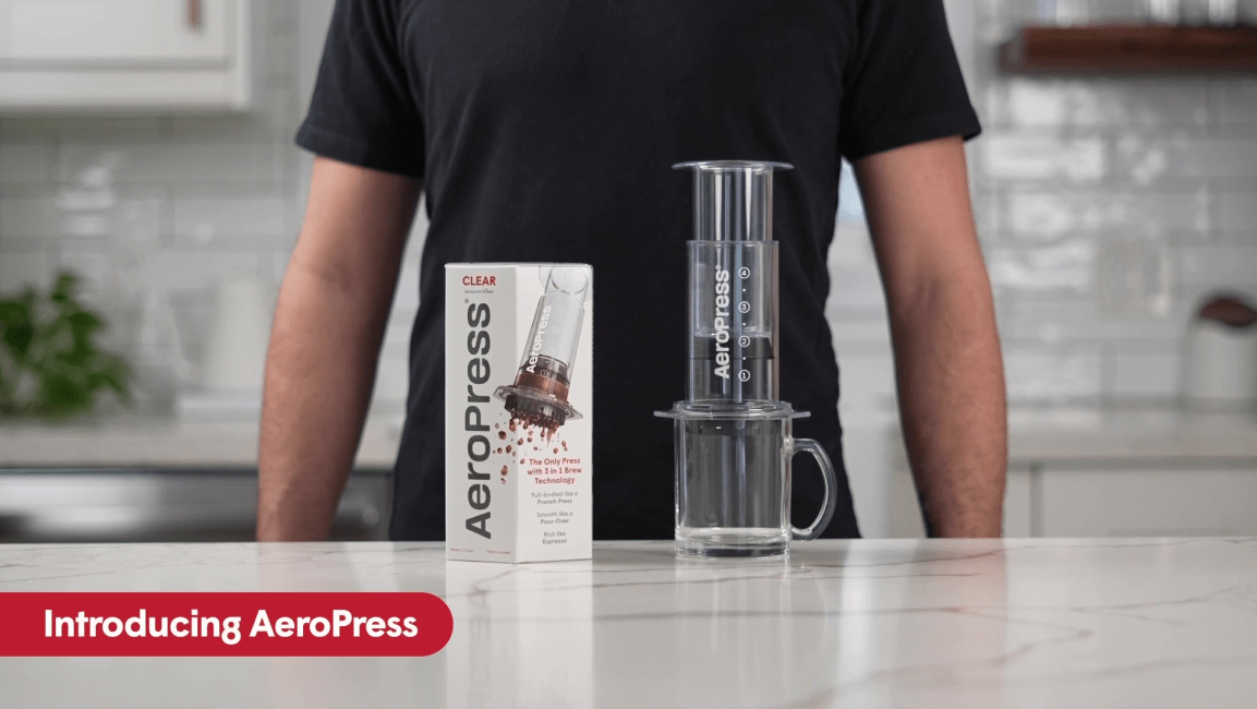 Coffee & Tea AeroPress Brew Technology - Clear Coffee Press - Red