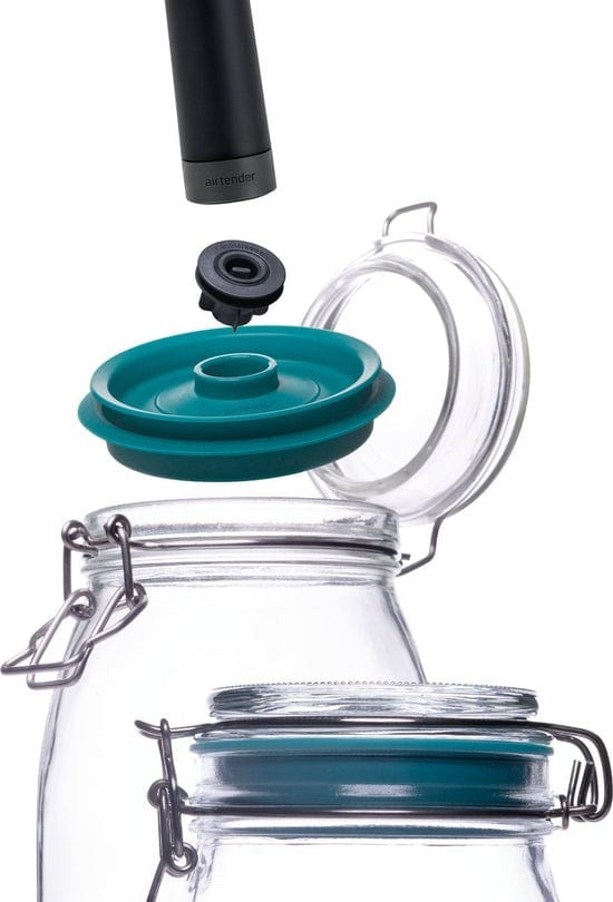 Barware Airtender Clip Top Jar Vacuum Lid & Pump Set