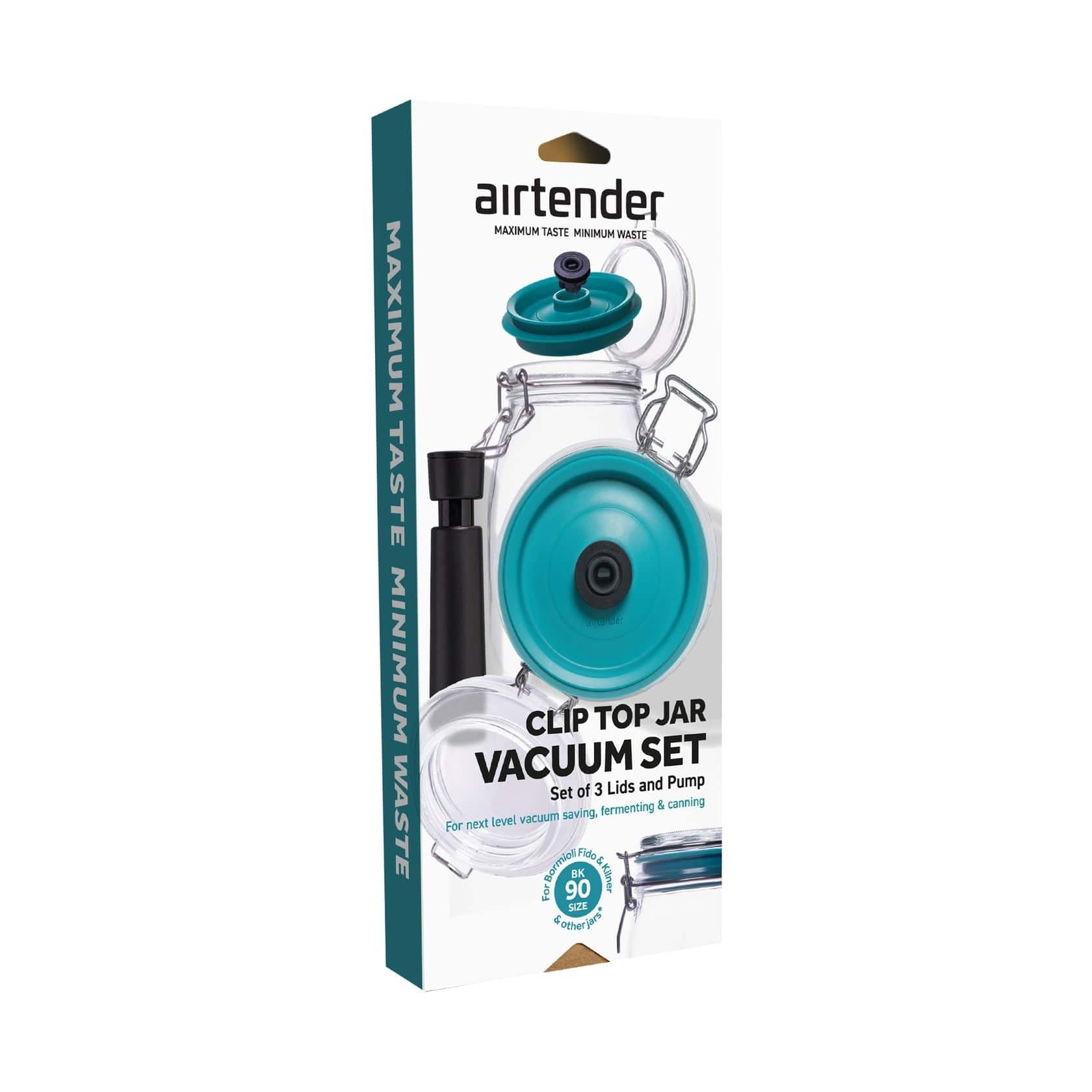 Barware Airtender Clip Top Jar Vacuum Lid & Pump Set