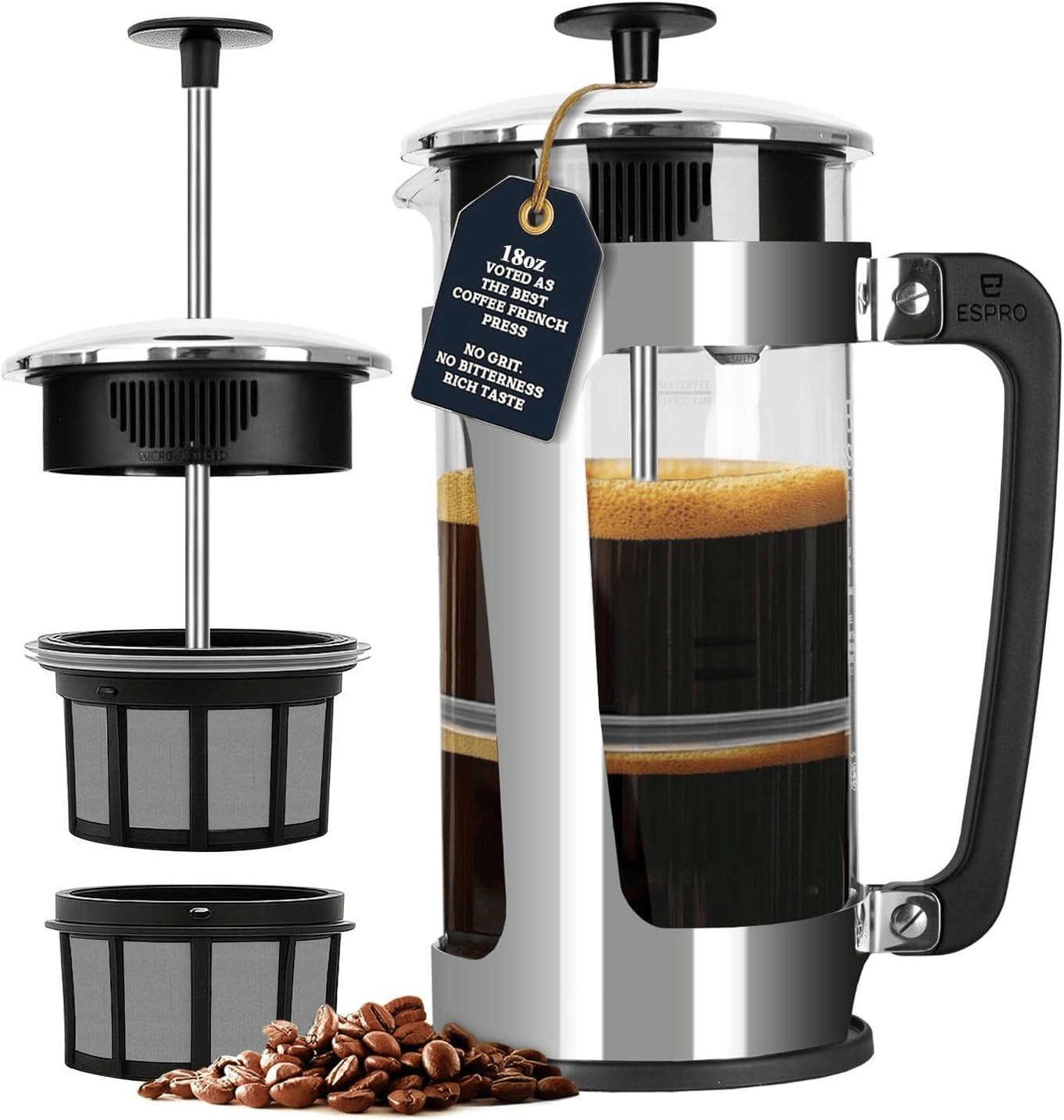 Coffee & Tea Espro P5 French Press Coffee Maker, 18oz & 32oz