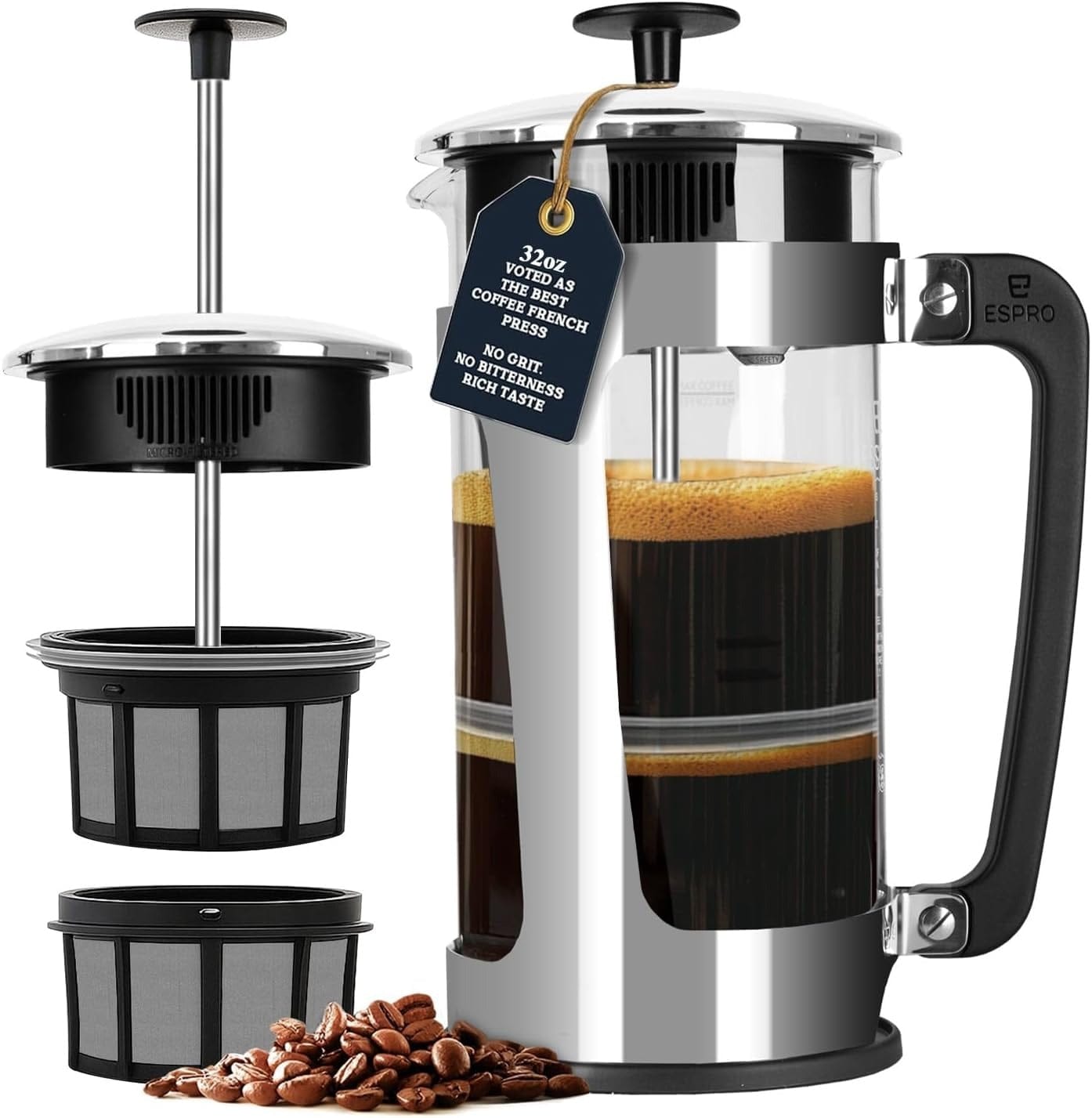 Coffee & Tea Espro P5 French Press Coffee Maker, 18oz & 32oz