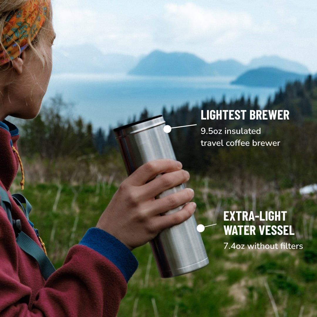 Coffee & Tea Espro P0 Ultralight Travel French Press, Black & Stainless Steel