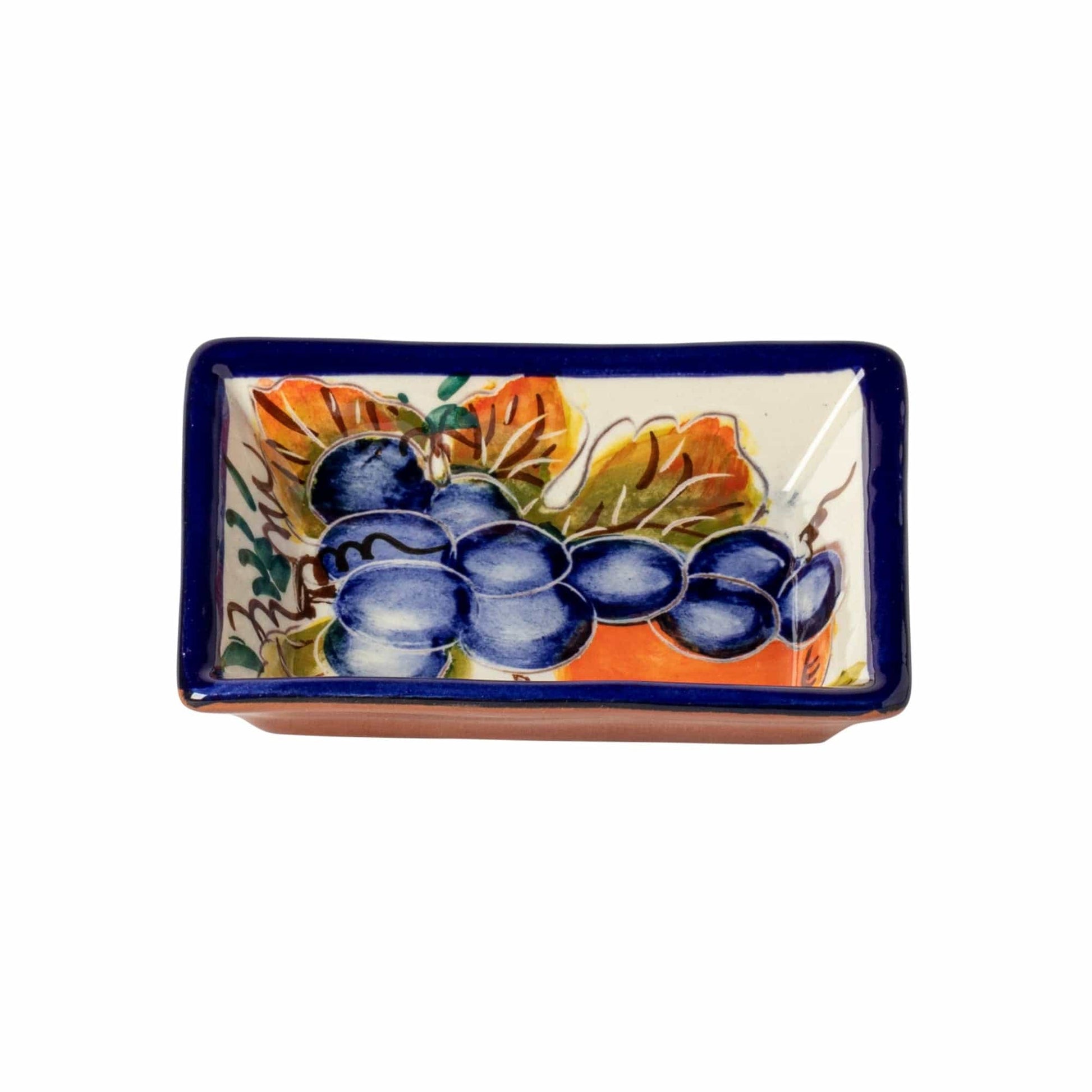 Table & Counter Accessories Casafina - Alentejo Terracotta - Handmade Grapes Design Rectangular Dipping Bowl