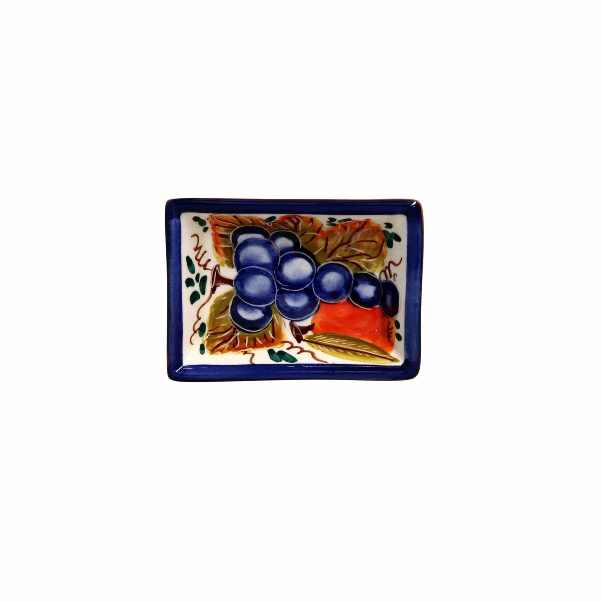 Table & Counter Accessories Casafina - Alentejo Terracotta - Handmade Grapes Design Rectangular Dipping Bowl