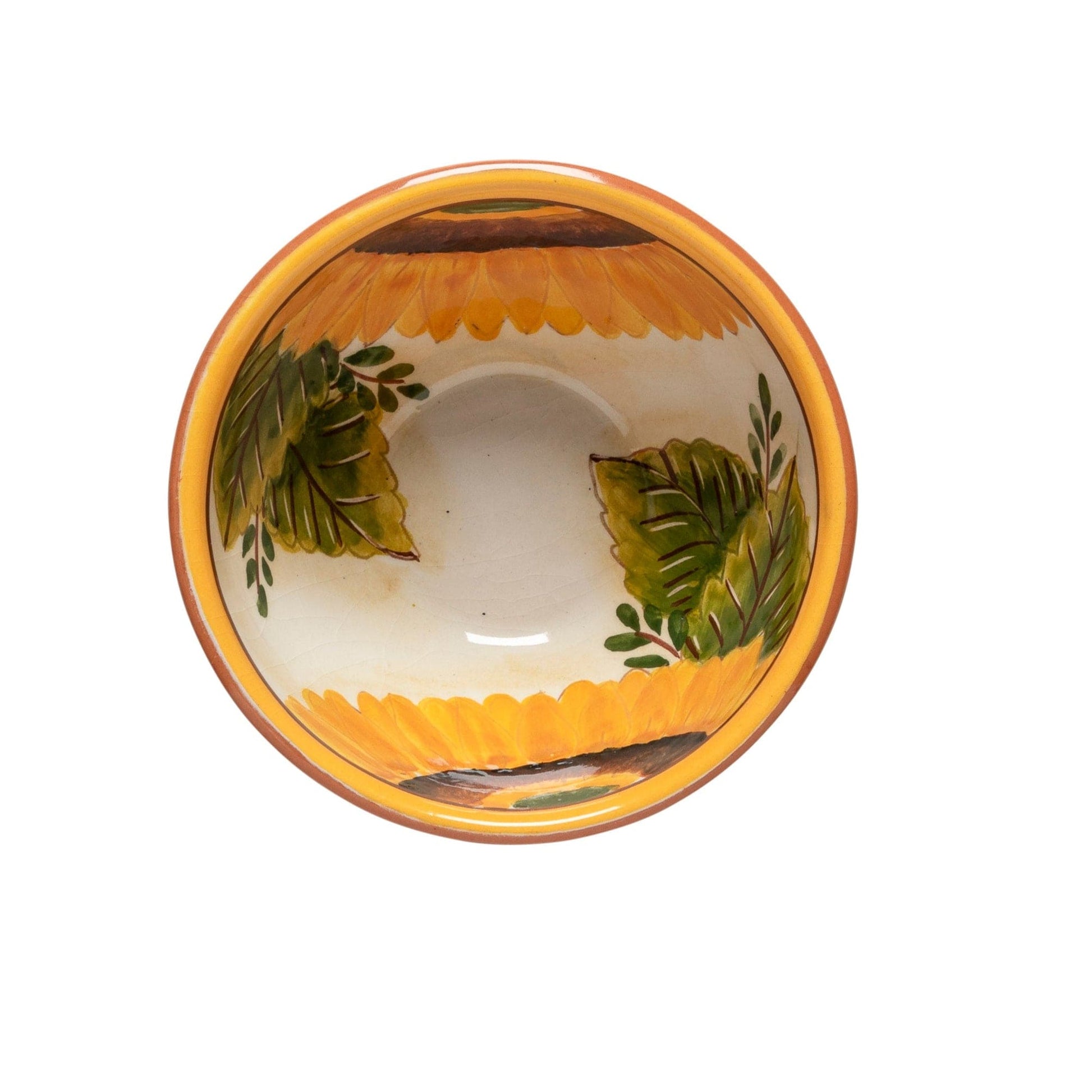Table & Counter Accessories Casafina - Alentejo Terracotta - Handmade Sunflower Design Round Dip Bowl