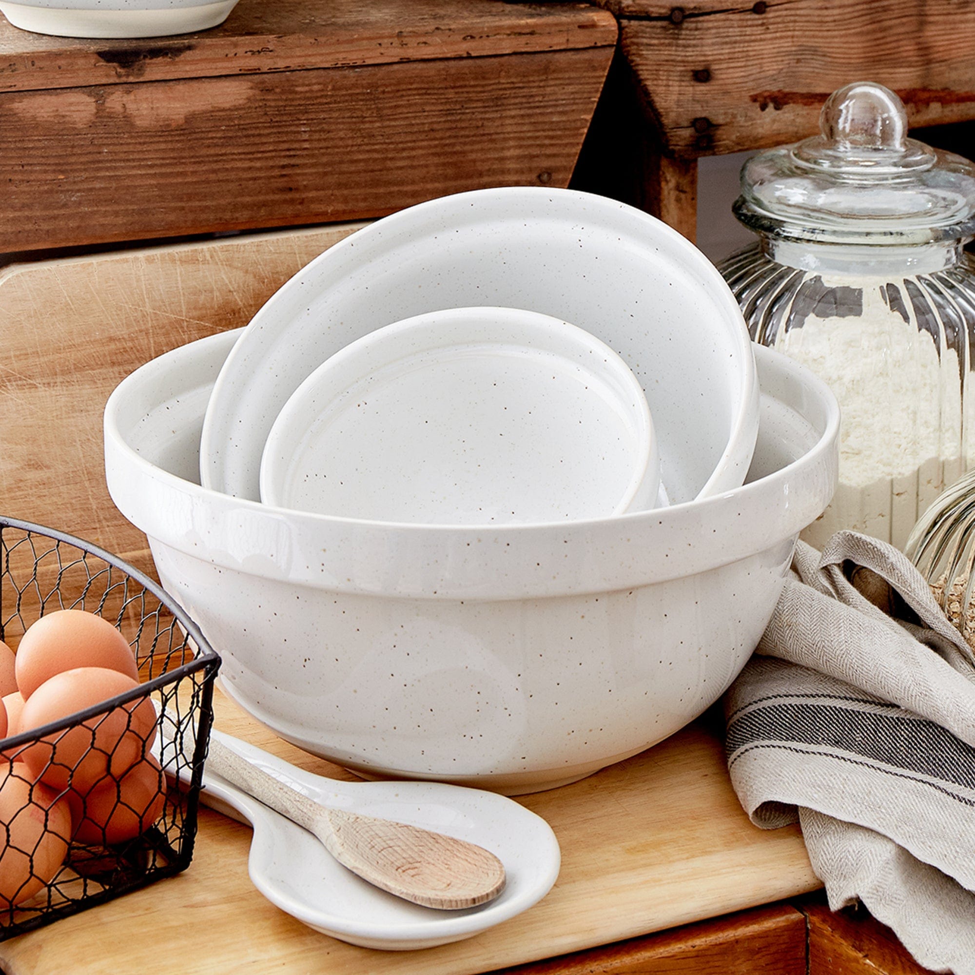Bakeware Casafina Fattoria Stoneware Mixing Bowls - White - Various Sizes