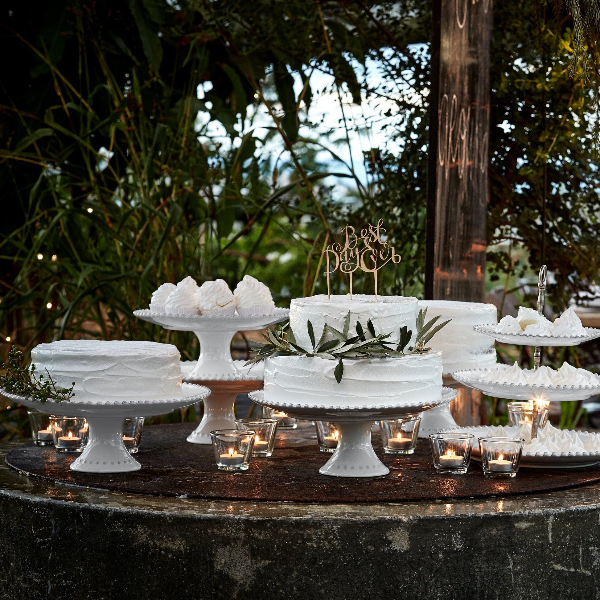 Table & Counter Accessories Casafina Pearl 13" Footed Ceramic Cake Stand