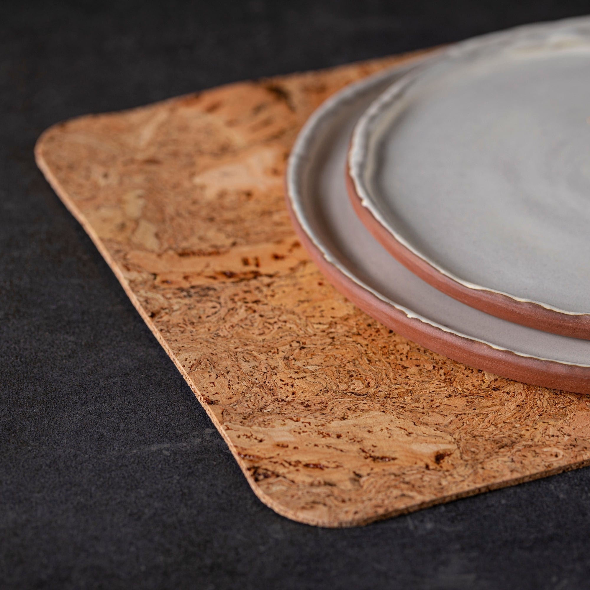 Tabletop Casafina Set of 4 Rectangular Cork Mats - Iceberg Natural - Made in Portugal