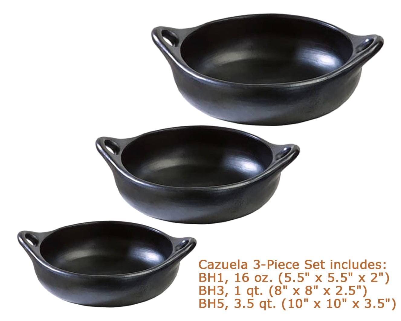 Chamba Cookware Chamba Authentic Cazuela 3-Piece Set