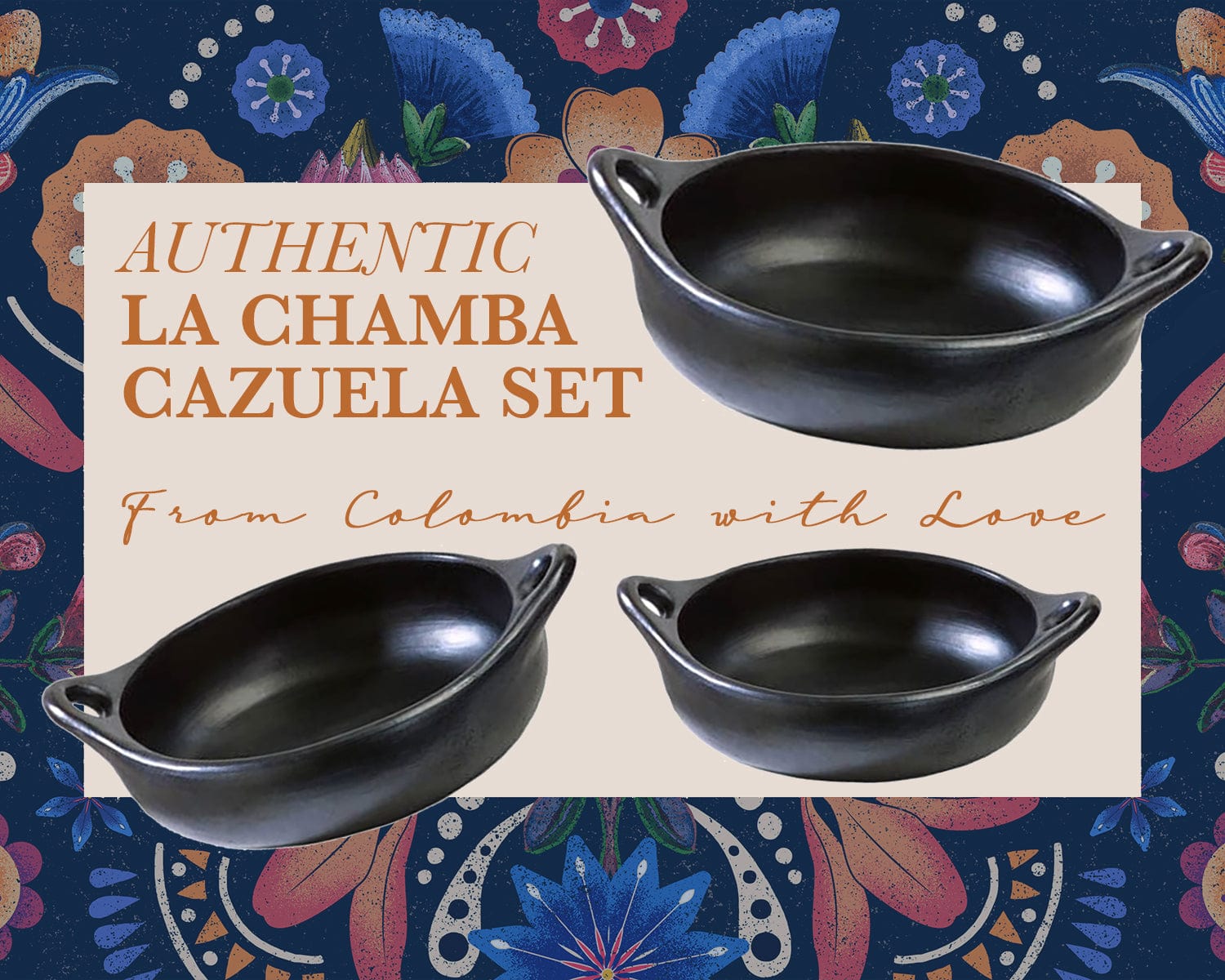 Chamba Cookware Chamba Authentic Cazuela 3-Piece Set