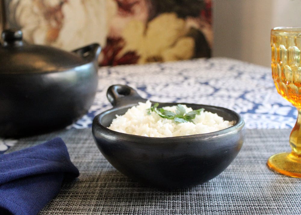 Chamba Cookware Authentic Chamba Bowl w/ One Handle - Elegant, All-Natural Black Clay Dish for Soups, Salads and Serving - Handmade in Colombia