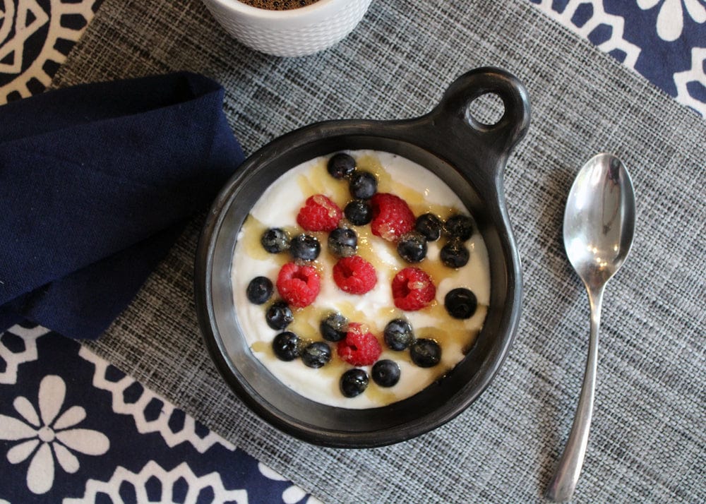 Chamba Cookware Authentic Chamba Bowl w/ One Handle - Elegant, All-Natural Black Clay Dish for Soups, Salads and Serving - Handmade in Colombia