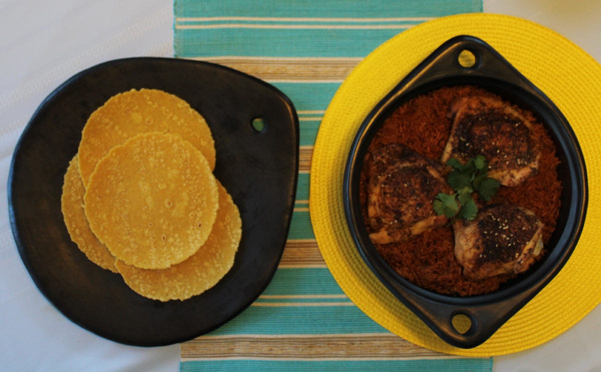 Chamba Cookware Authentic Chamba Comal - Black Clay Concave Griddle for Heating Tortillas and Roasting Veggies  - Stovetop & Oven Safe – Handmade in Colombia