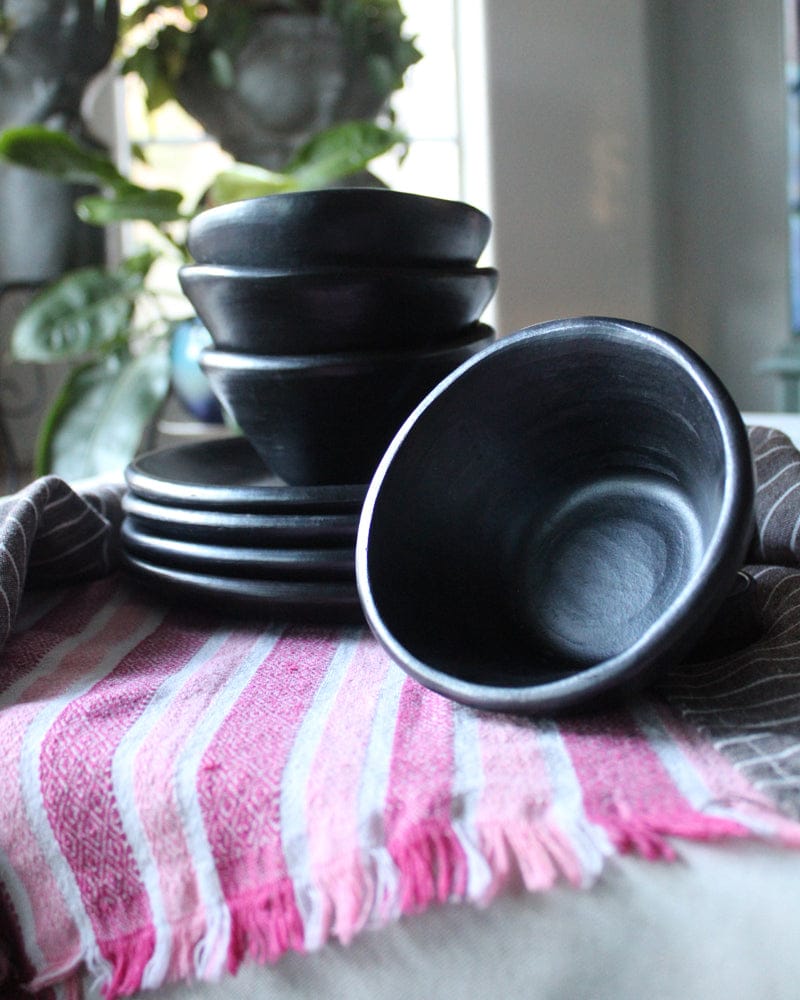 Chamba Cookware Authentic Chamba Cone Bowl - Elegant, All-Natural Black Clay Dish for Soup, Salad or Serving - Handmade in Colombia