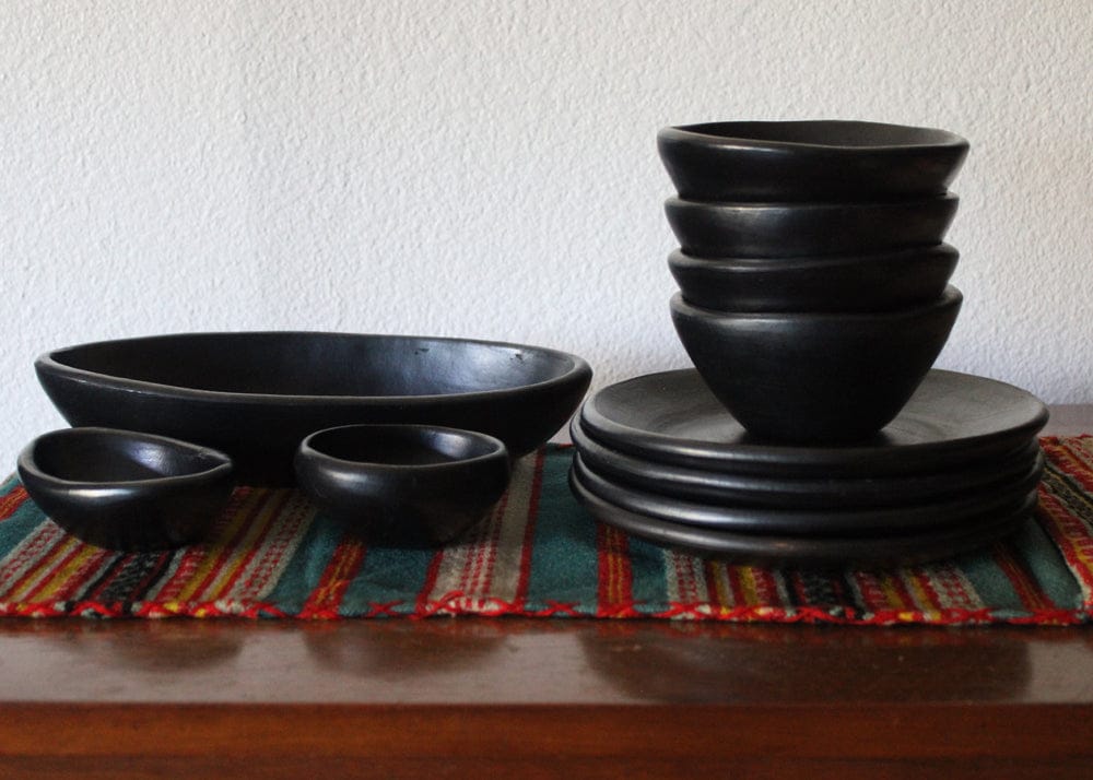 Chamba Cookware Authentic Chamba Cone Bowl - Elegant, All-Natural Black Clay Dish for Soup, Salad or Serving - Handmade in Colombia