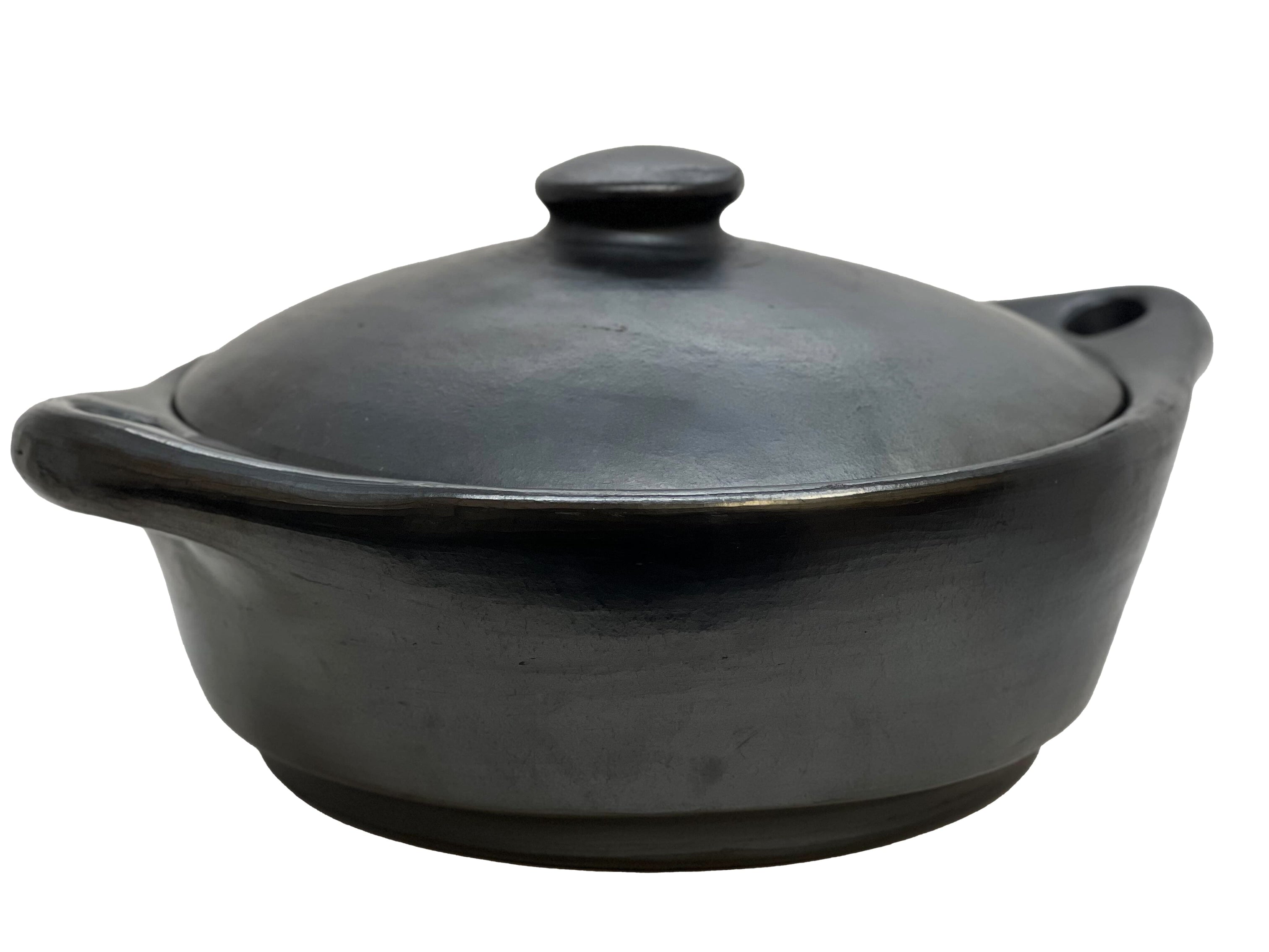 Authentic Chamba Casserole - Elegant, All-Natural Black Clay Casserole for Braising, Baking and Serving Paella, Stews and More- Stovetop & Oven Safe – Handmade in Colombia