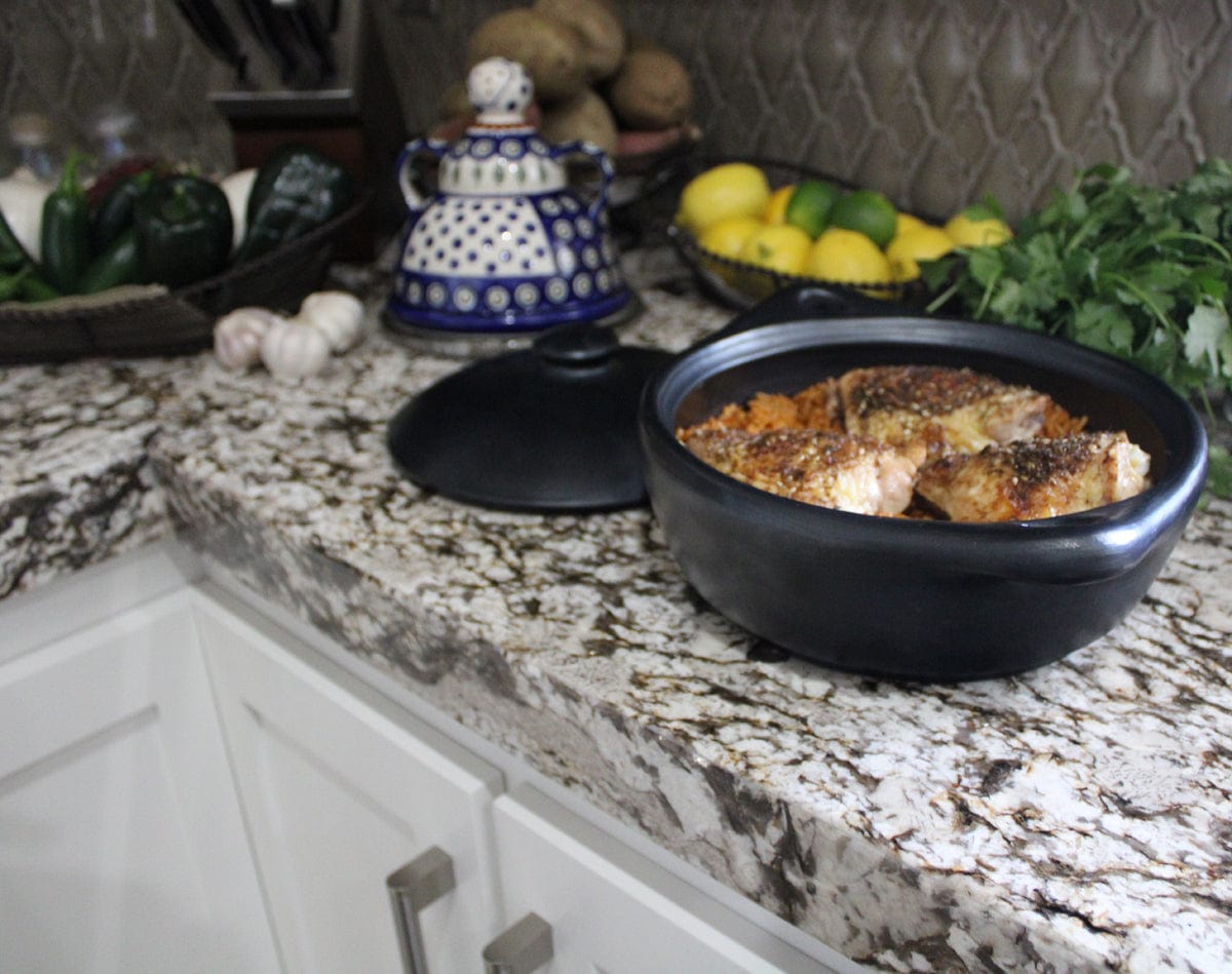 Chamba Cookware Authentic Chamba Casserole - Elegant, All-Natural Black Clay Casserole for Braising, Baking and Serving Paella, Stews and More- Stovetop & Oven Safe – Handmade in Colombia