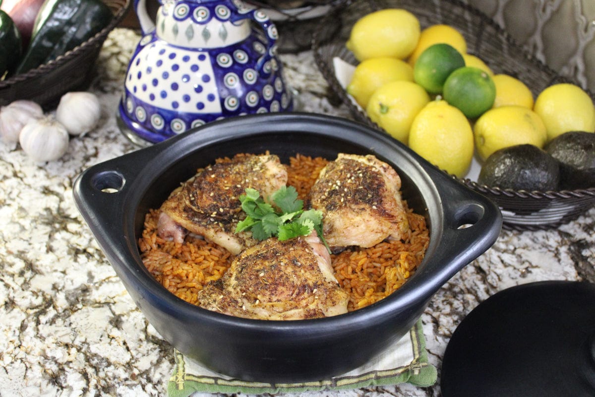 Chamba Cookware Authentic Chamba Casserole - Elegant, All-Natural Black Clay Casserole for Braising, Baking and Serving Paella, Stews and More- Stovetop & Oven Safe – Handmade in Colombia