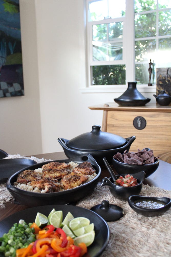 Chamba Cookware Authentic Chamba Tagine - Elegant, All-Natural Black Clay Pan for Braising, Baking and Serving Stews and More - Distinctive Shape Keeps Food Moist - Stovetop & Oven Safe – Handmade in Colombia