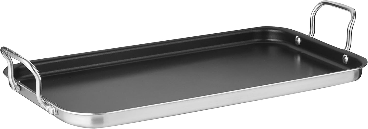 Cookware Cuisinart Multi-Clad Pro Tri-Ply Stainless NonStick Double Burner Griddle, 10" x 18"