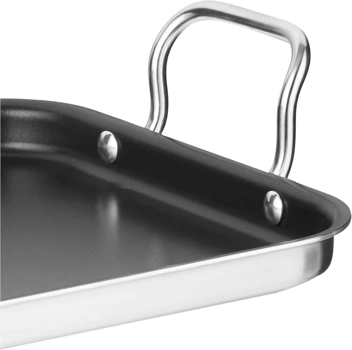Cookware Cuisinart Multi-Clad Pro Tri-Ply Stainless NonStick Double Burner Griddle, 10" x 18"