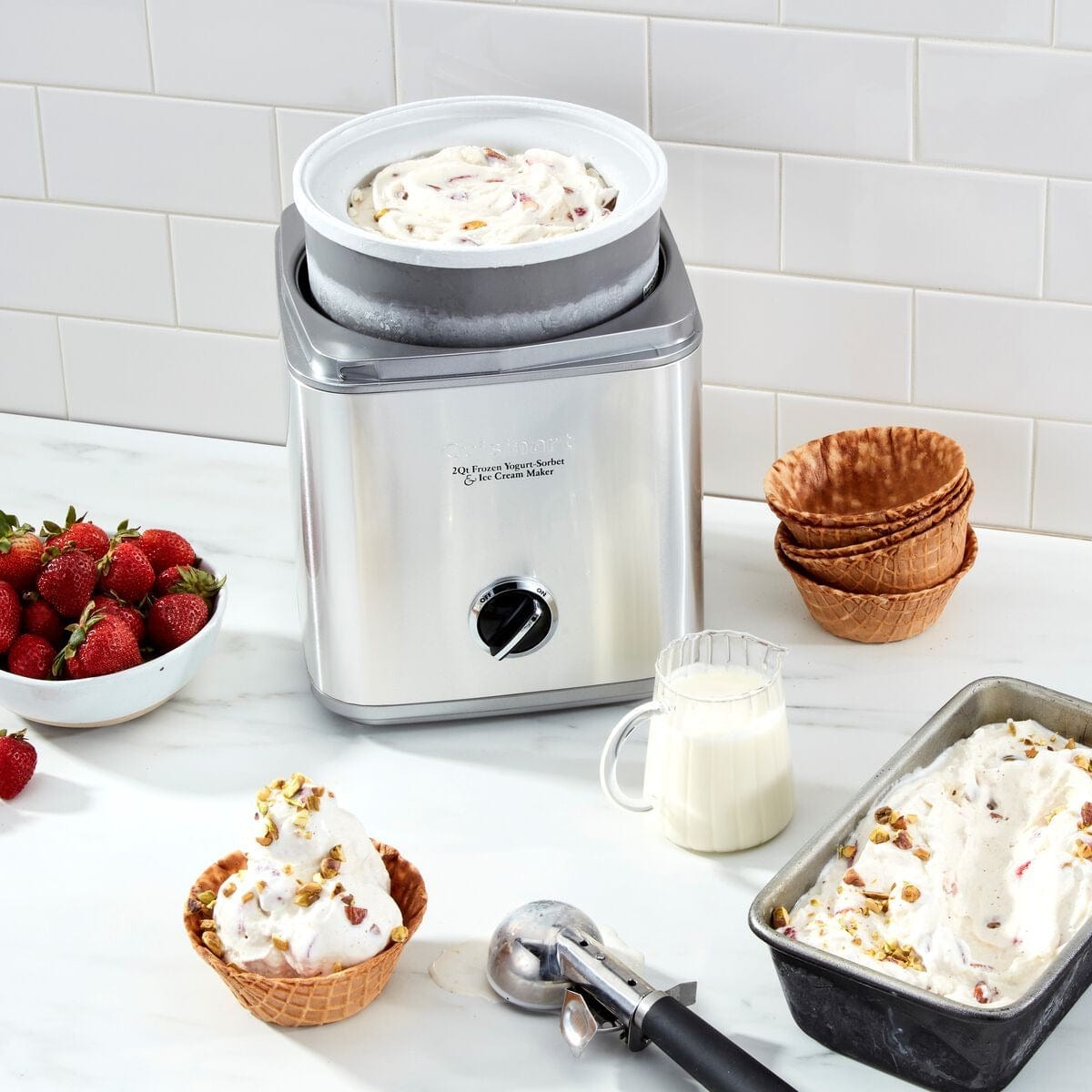 Electrical Appliances Cuisinart Pure Indulgence®  2-Qt Frozen Yogurt, Sorbet & Ice Cream Maker (B. Chrome)