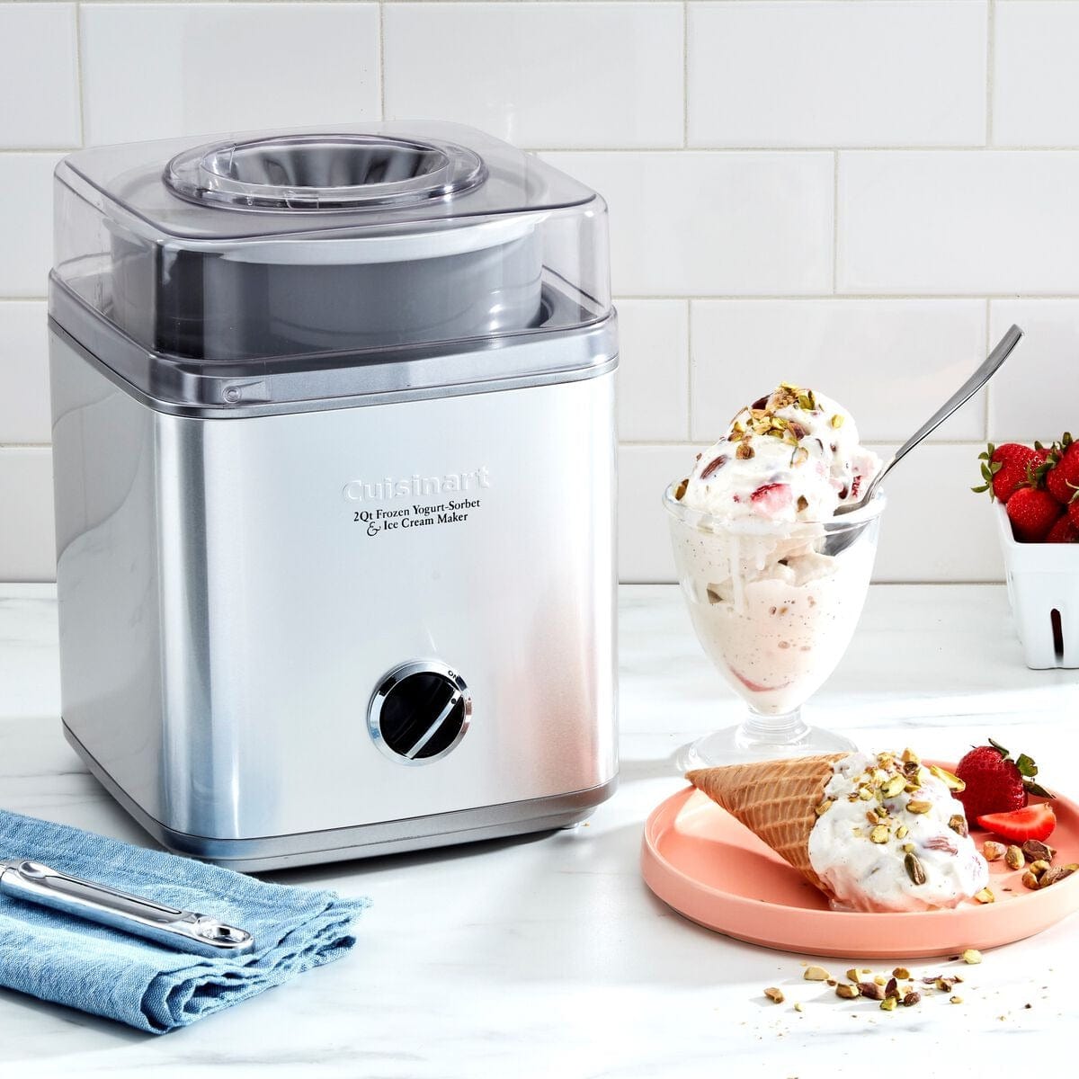Electrical Appliances Cuisinart Pure Indulgence®  2-Qt Frozen Yogurt, Sorbet & Ice Cream Maker (B. Chrome)
