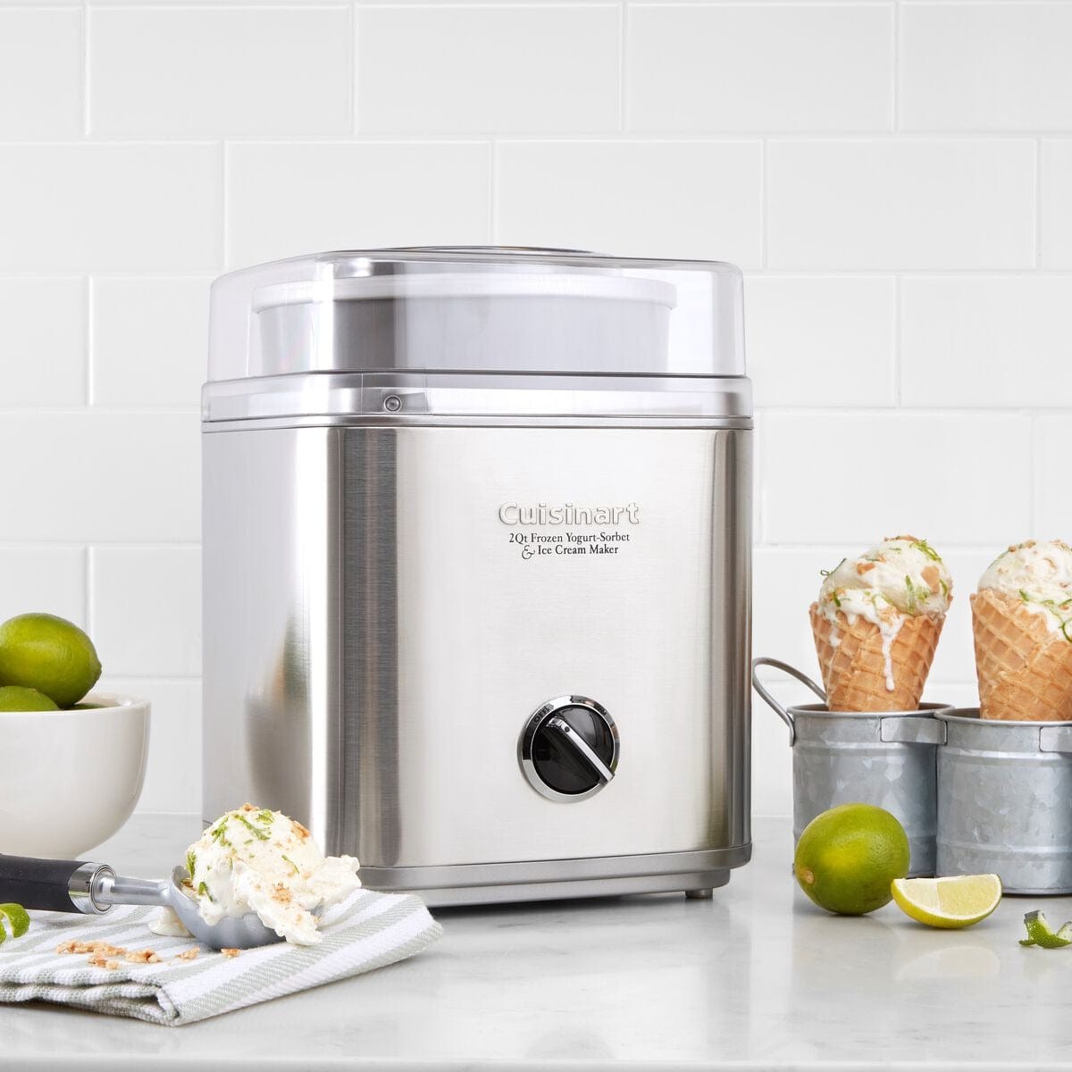 Electrical Appliances Cuisinart Pure Indulgence®  2-Qt Frozen Yogurt, Sorbet & Ice Cream Maker (B. Chrome)