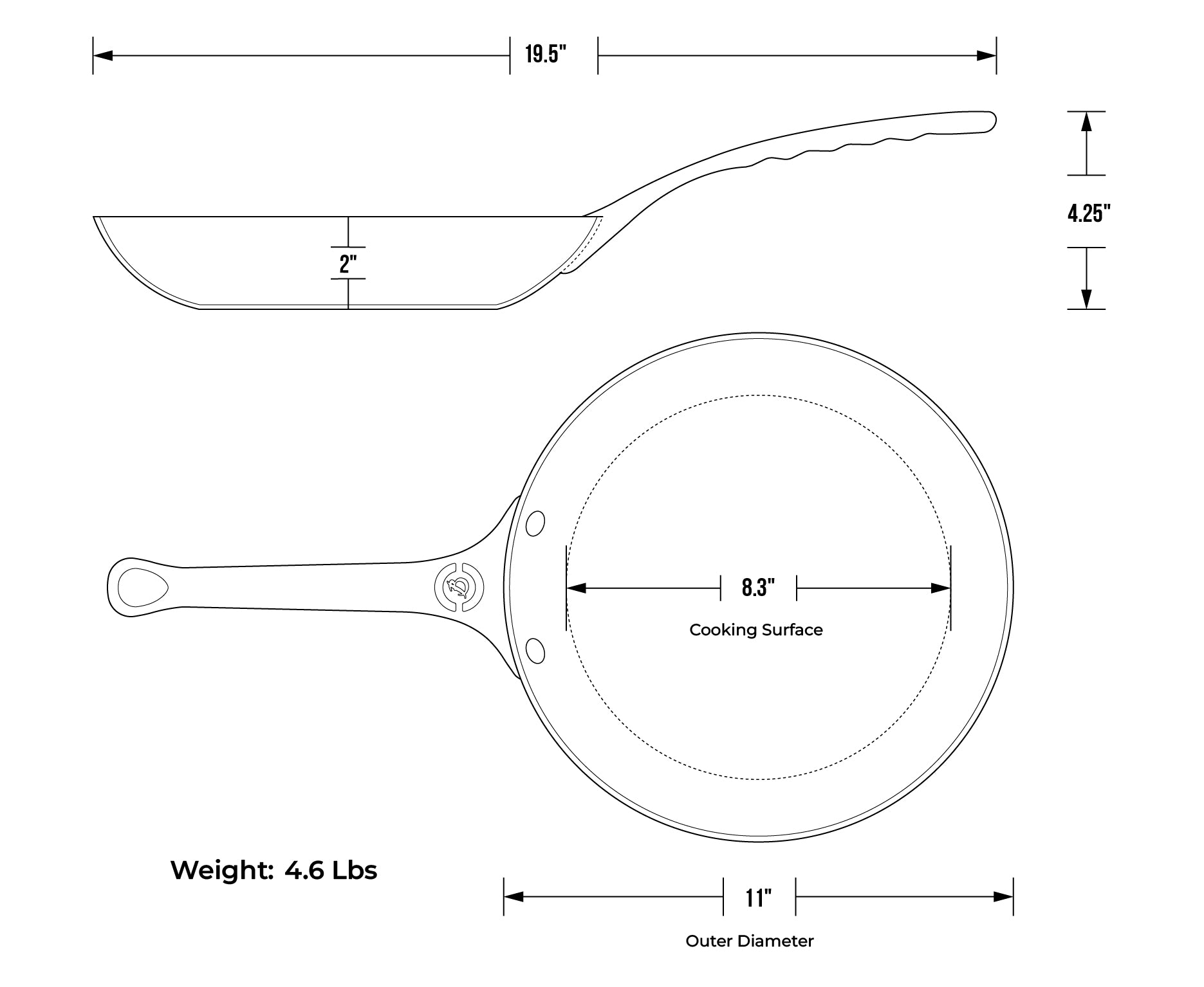 Cookware de Buyer Mineral B Pro Carbon Steel Frypan with Oven Safe Handle - 8", 9.5", 11"