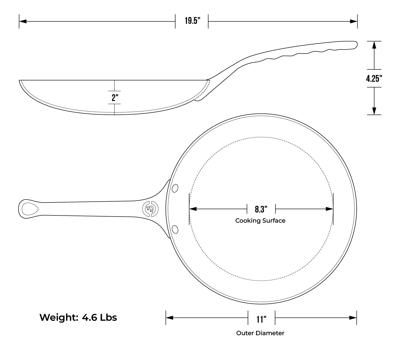 Cookware de Buyer Mineral B Pro Carbon Steel Omelette Pan with Oven Safe Handle - 9.5", 11"