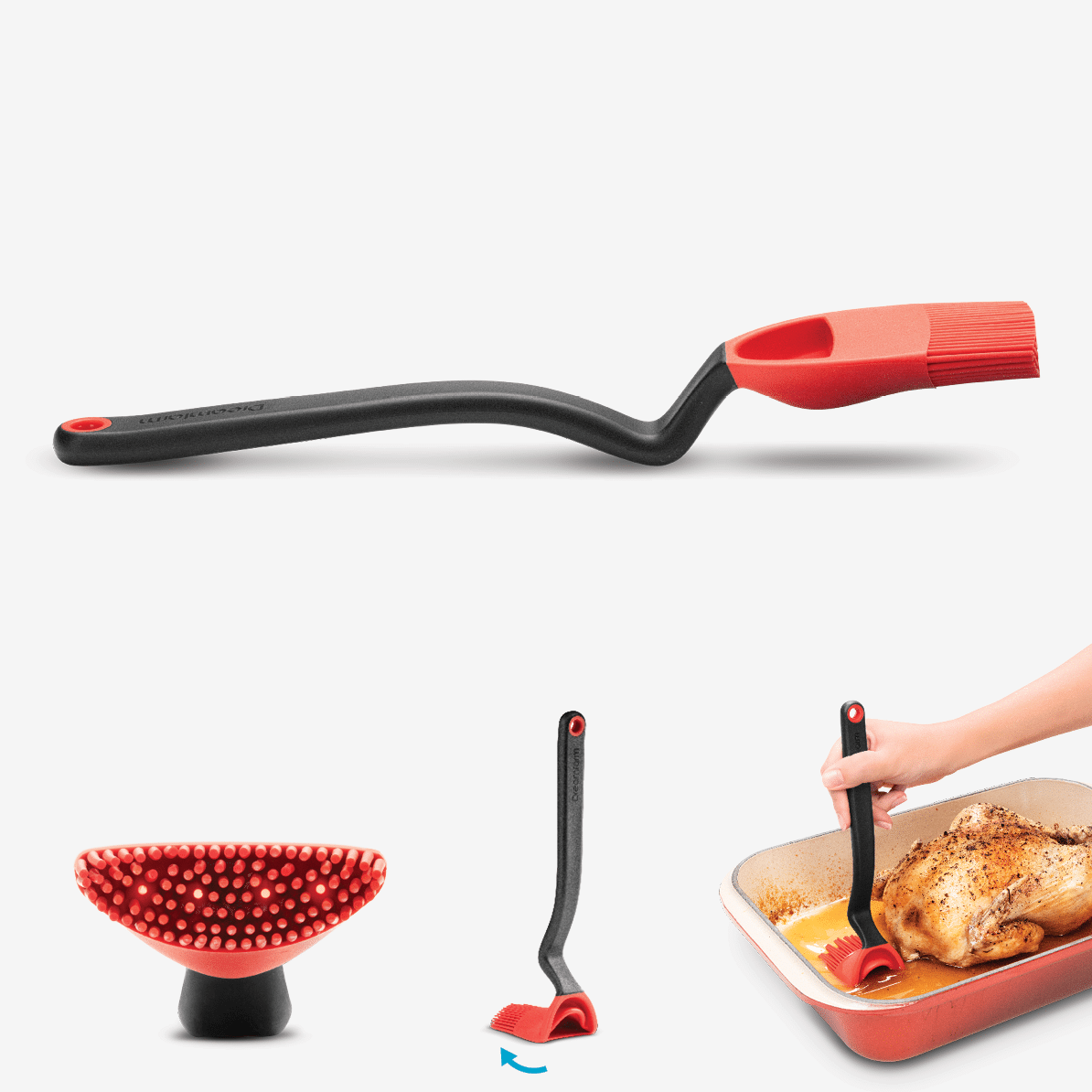 Tools & Accessories Dreamfarm Brizzle Silicone Baste, Scoop, & Drizzle Brush, Red