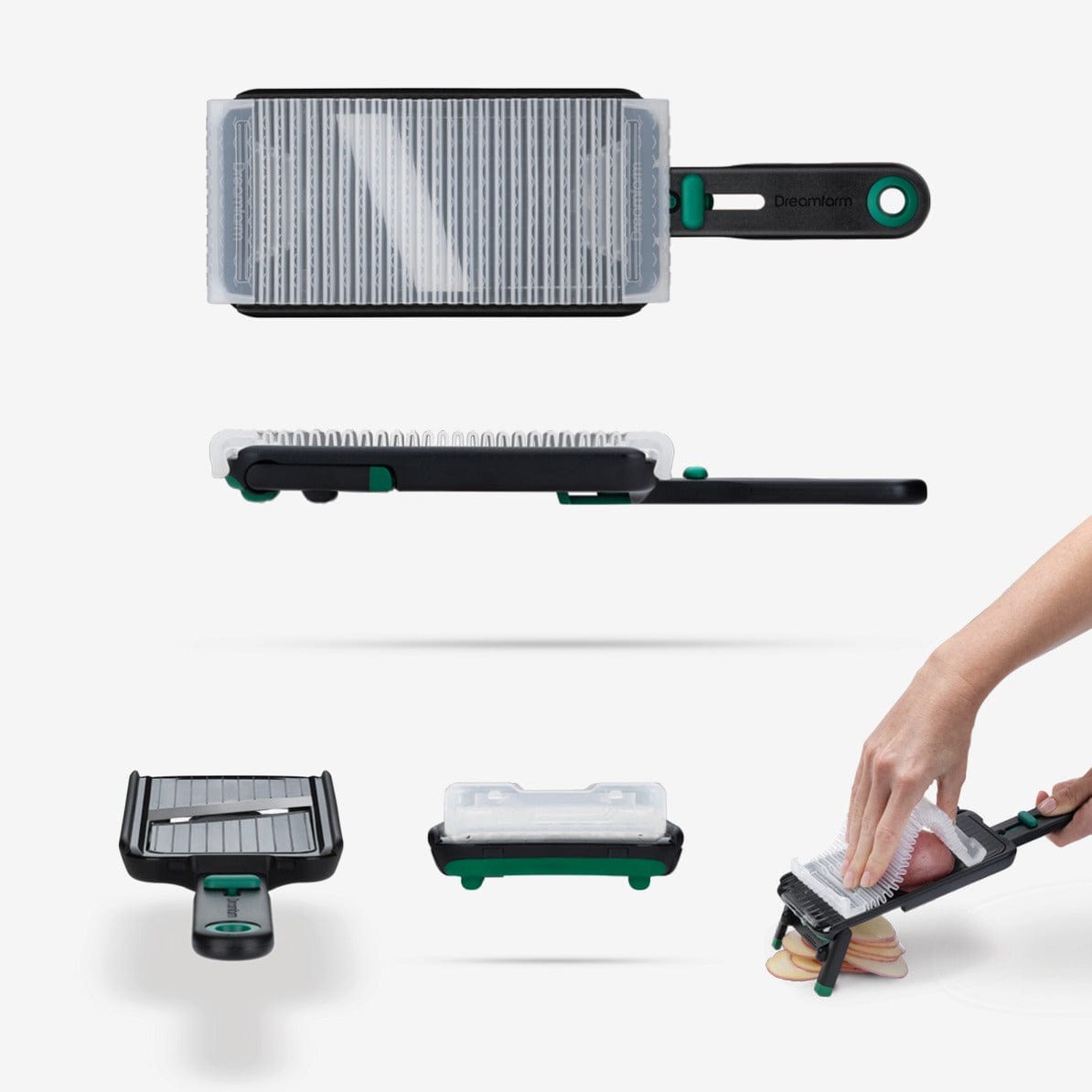 Tools & Accessories Dreamfarm Nocutu No Cut Mandoline with Flexible Finger Guard - Green