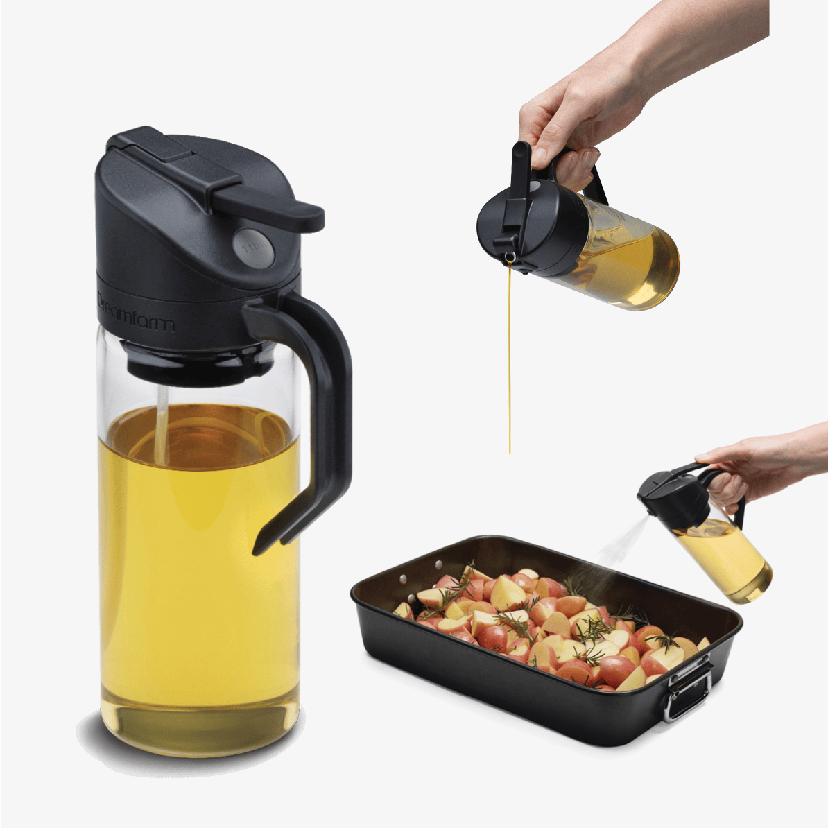 Tools & Accessories Dreamfarm Oileroo Olive Oil Dispenser & Mister, Black