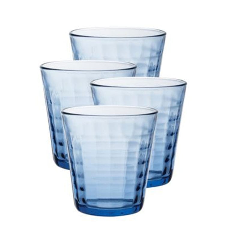 Glassware Duralex Prisme Made in France Glass Tumbler - Marine - Set of 4 - 7 3/8 oz