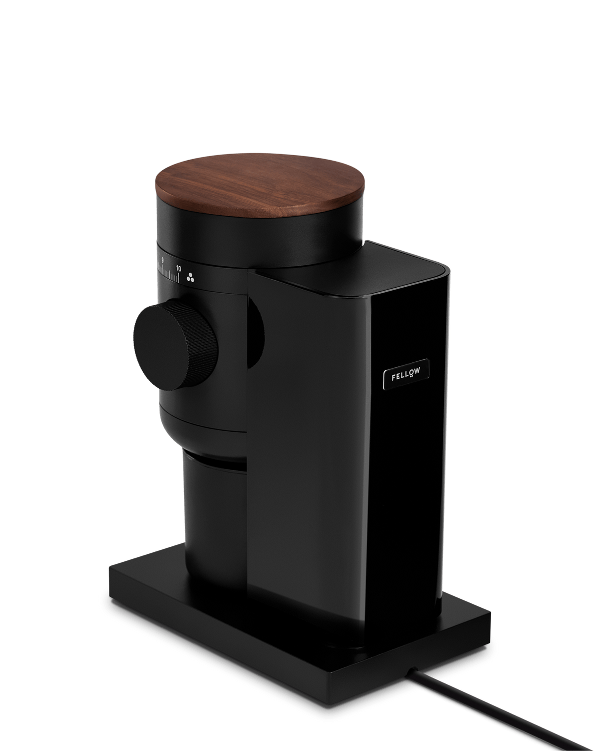 Coffee & Tea Fellow Opus 2 Conical Burr Grinder, Matte Black with Walnut