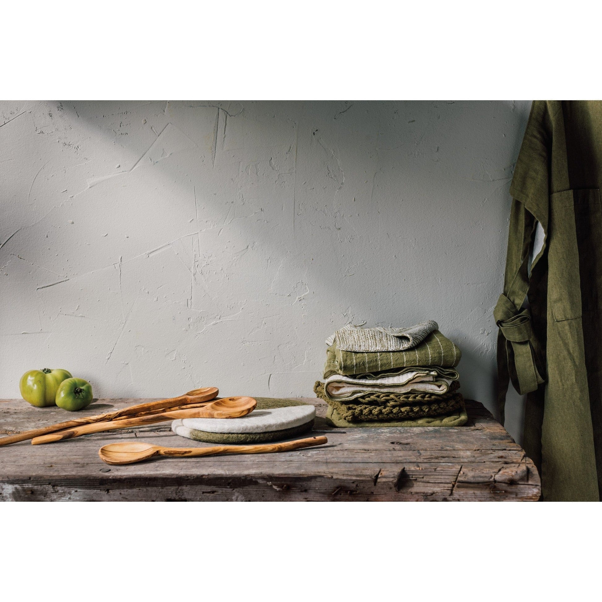 Tabletop Felted Wool Trivet - Olive, 8"